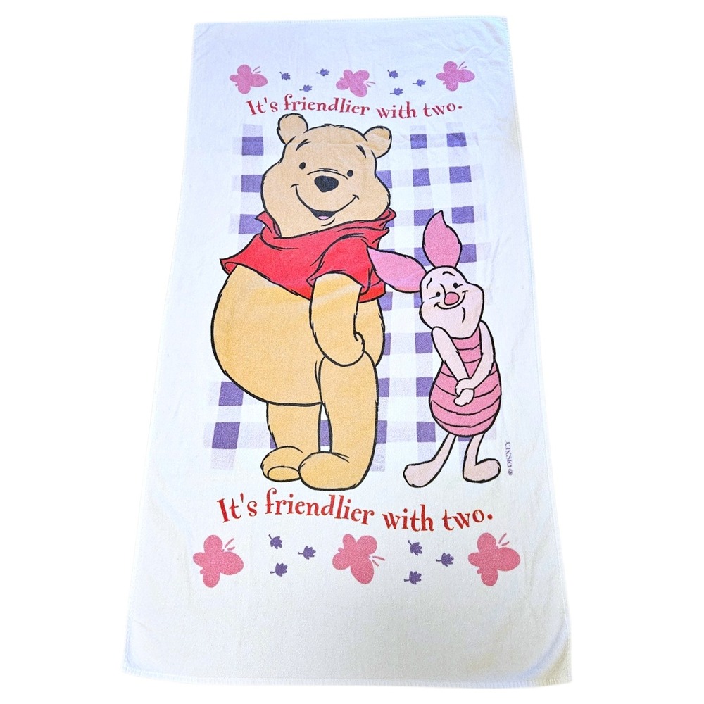 Vintage 90s Disney Winnie The Pooh Piglet Beach Towel